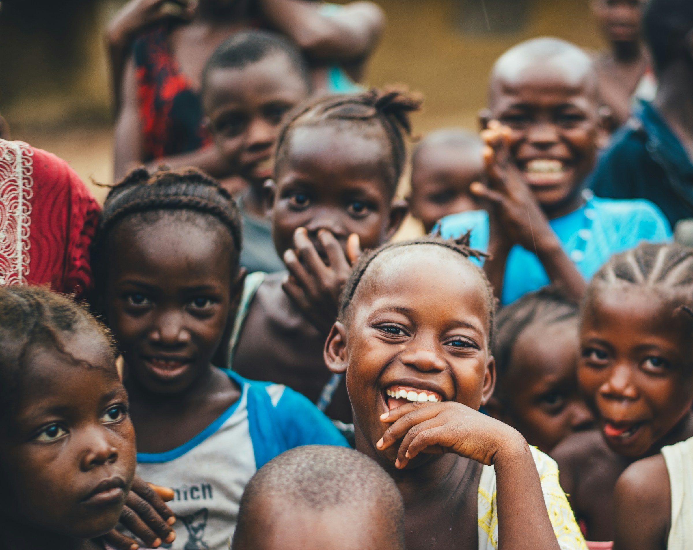 Children in a Rwandan village